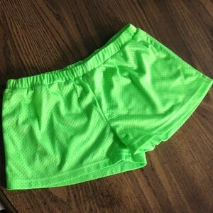 Y2K Neon Green Athletic Mesh Shorts